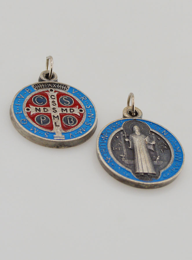 Médaille de Saint Benoit Métal Coloré - 2.1 cm (pic 2)
