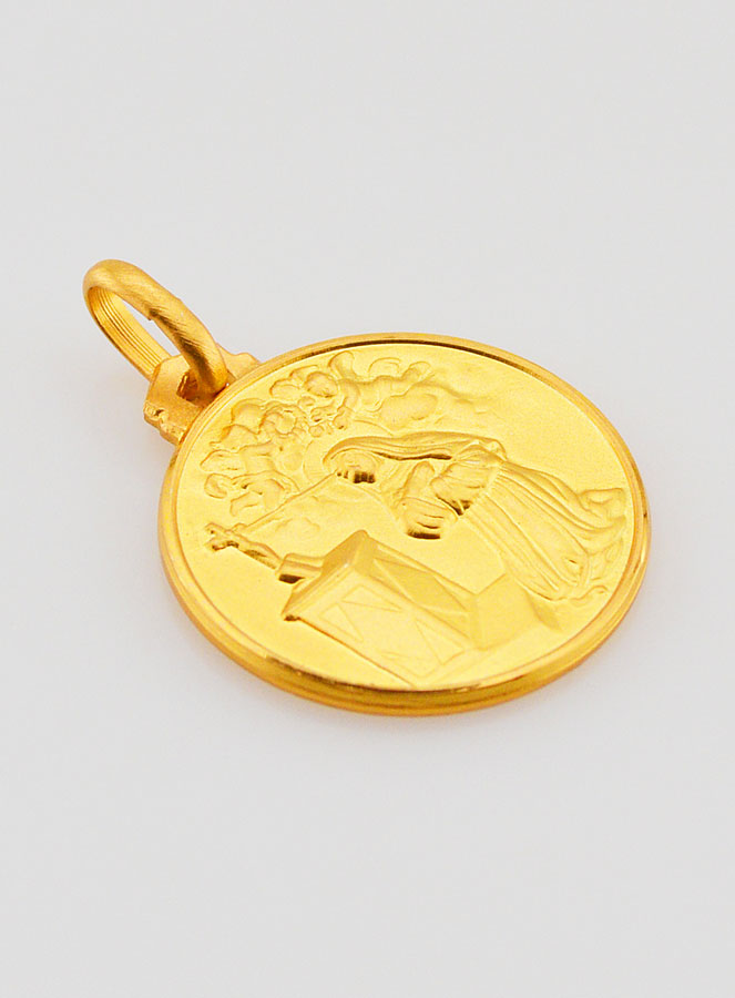 Médaille Sainte Rita en Plaqué Or - 18mm (pic 2)
