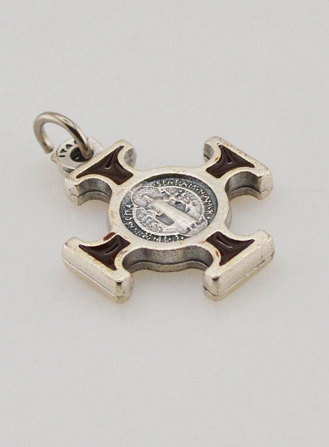 Pendentif Croix de Saint Benoit Métal - Marron - 2cm (pic 3)