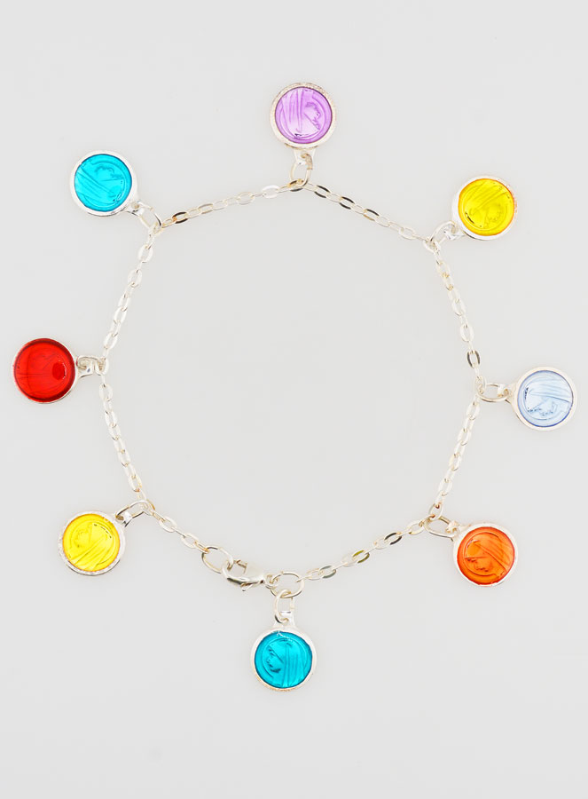 Bracelet Religieux Médailles Sainte Marie 8 Couleurs Argent Massif (pic 1)
