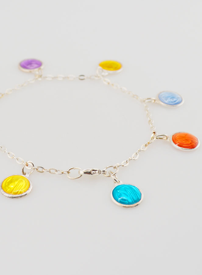 Bracelet Religieux Médailles Sainte Marie 8 Couleurs Argent Massif (pic 2)