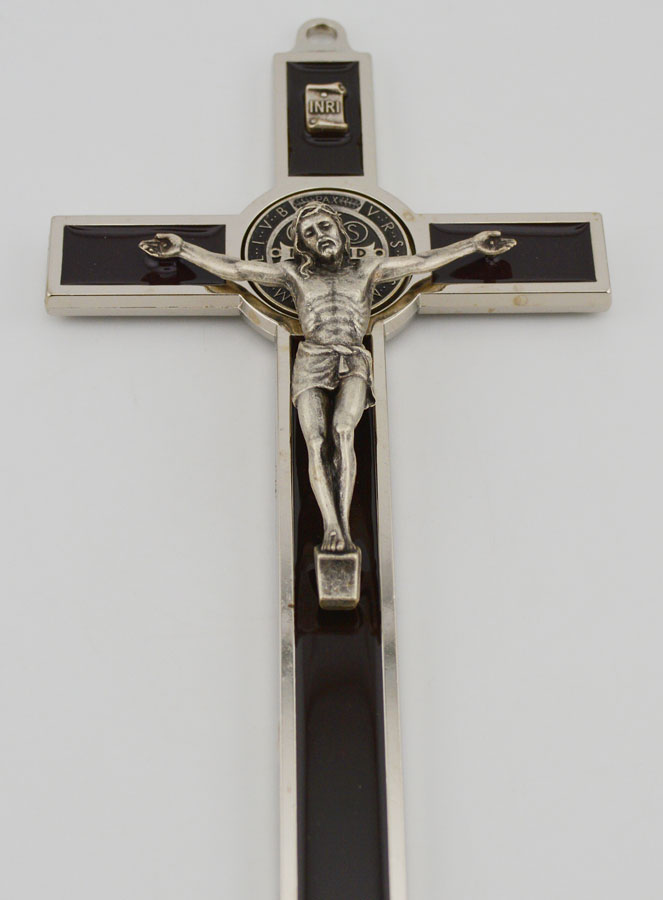 Crucifix Croix de Saint Benoit 20cm - Métal Marron (pic 2)
