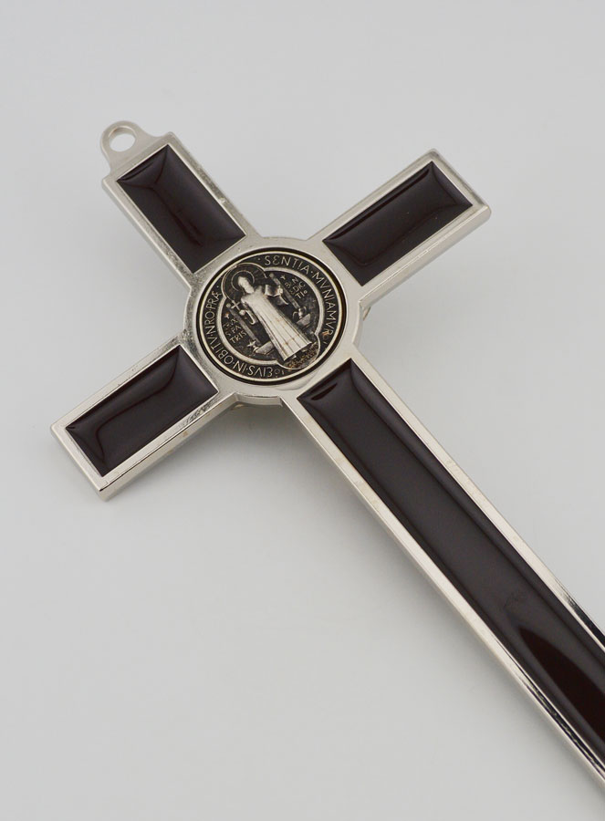 Crucifix Croix de Saint Benoit 20cm - Métal Marron (pic 4)