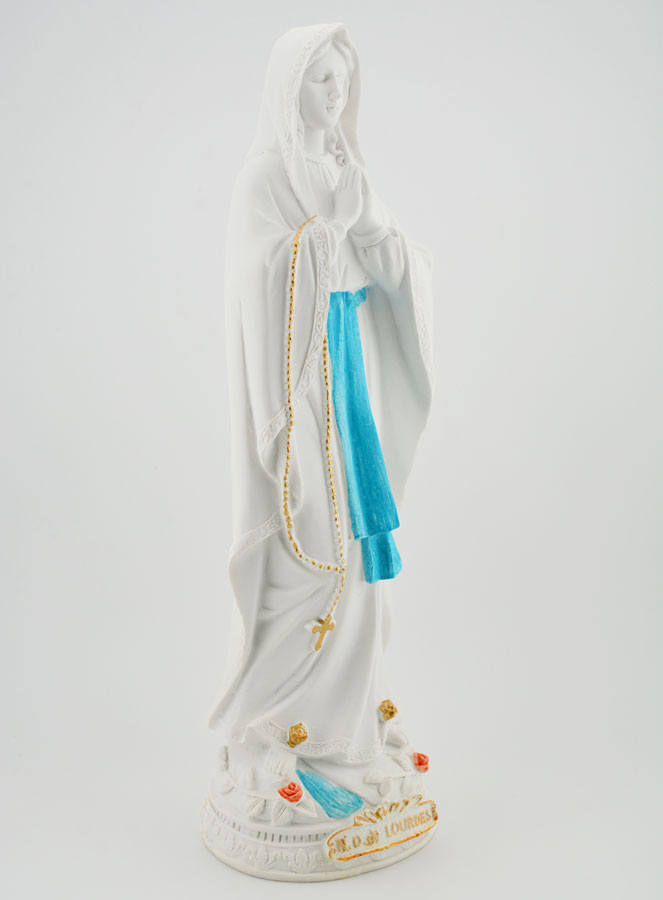 Statue Vierge Marie de Lourdes et son Chapelet Doré - 30cm (pic 3)