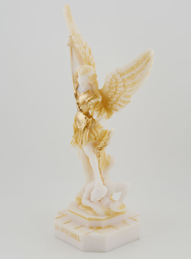 Statue Saint Michel Archange en Albâtre - 22cm (pic 2)