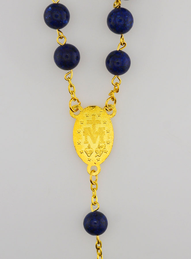 Chapelet Style Lapis Lazuli et Chaîne Or (pic 4)