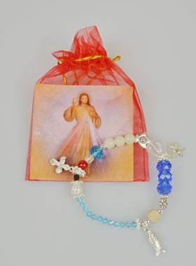 Bracelet Religieux Cadeau Enfant de Communion - Rouge (pic 1)