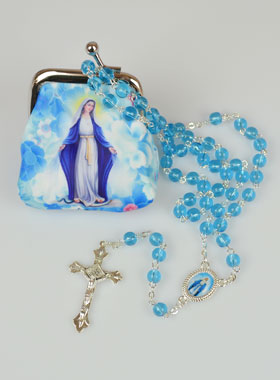 Chapelet de la Vierge Miraculeuse en Perles et sa Pochette (pic 1)