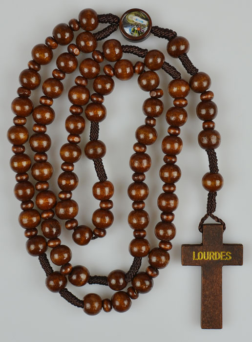 Chapelet en Bois Foncé Gros Grains - 50 cm (pic 2)