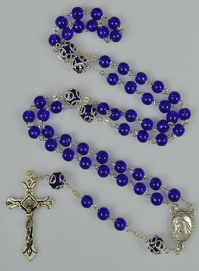 Chapelet en Cristal Bleu (pic 1)
