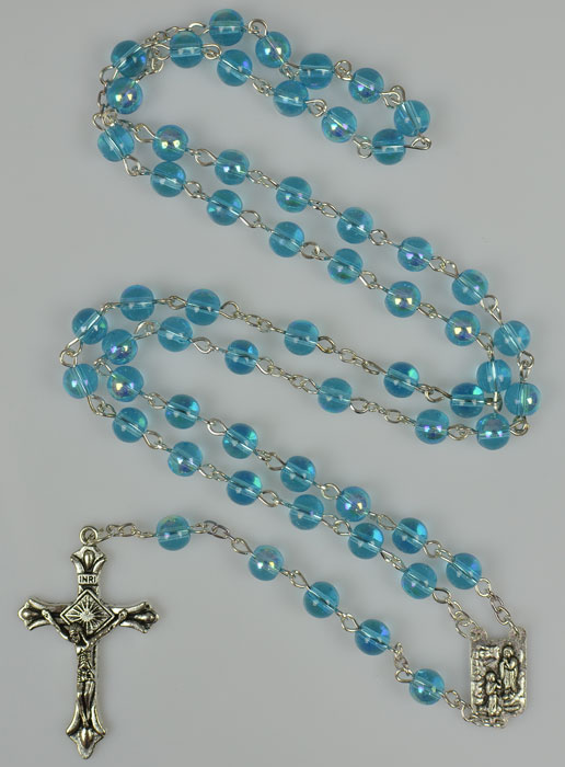 Chapelet en Cristal Bleu - 60 cm (pic 2)