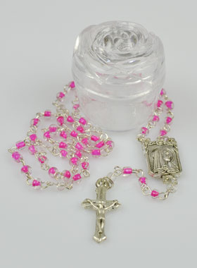 Chapelet en Perles Rose Enfant (pic 1)