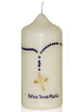 Cierge Religieux Fille Modèle Fille - Gravure Prénom Peint à la Main (pic 1)