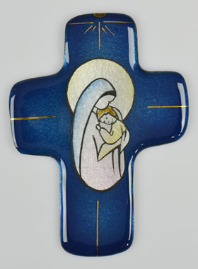 Croix de Communion Vierge de la Bonté en Emaux (pic 1)