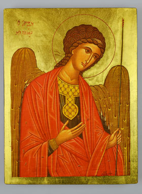 Icône Byzantine Saint Michel Archange Rouge - 25 cm (pic 1)
