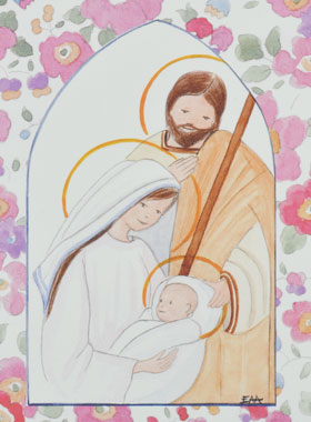Image de Baptême - Sainte Famille - Rose (pic 1)