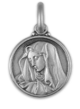 Médaille de la Vierge Marie au Voile en Argent Massif (pic 1)