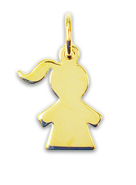 Pendentif Fille en Plaqué Or 18 Carats (pic 1)