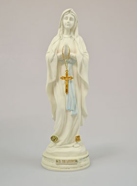 Statue Vierge Marie de Lourdes et son Chapelet - 30cm (pic 1)