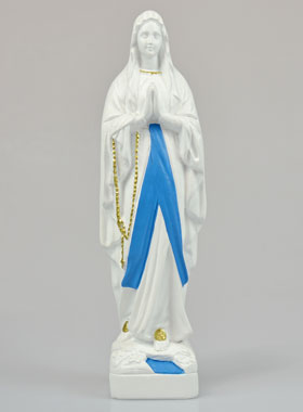 Statue Vierge Marie de Lourdes au Voile 32cm (pic 1)