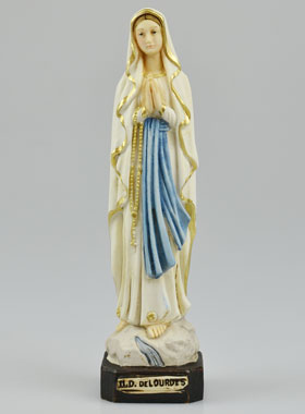 Statuede Notre Dame de Lourdes Polychromée sur Socle - 15 cm (pic 1)