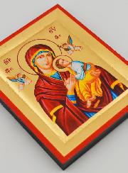 Icône Byzantine Vierge du Perpétuel Secours Peinte à la Main - 13cm