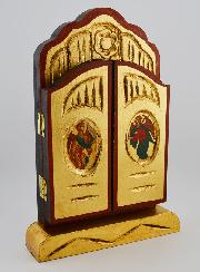 Icône Triptyque Vierge de Korsun sur Feuille d'Or - 26 cm