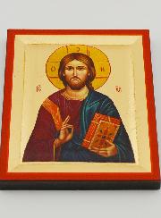 Icône Byzantine du Christ Pantocrator Peinte à la Main - 8 cm