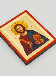 Icône Byzantine du Christ Pantocrator Peinte à la Main - 8 cm