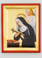 Icône Byzantine Sainte Rita de Cascia Peinte à la Main - 8 cm