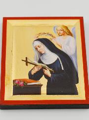 Icône Byzantine Sainte Rita de Cascia Peinte à la Main - 8 cm