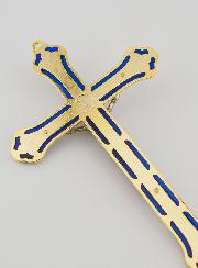 Crucifix Vitrail en Métal Doré - 17cm