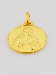 Médaille Sacré Coeur de Jésus en Plaqué Or - 18 mm