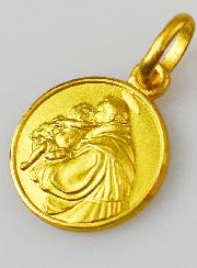 Médaille Saint Antoine de Padoue en Plaqué Or - 12 mm