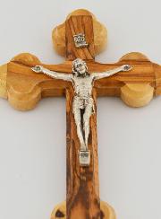 Crucifix Orthodoxe en Bois d'Olivier - 13 cm