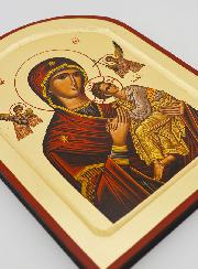 Icône Notre Dame du Perpétuel Secours Arrondie - Feuille d'Or - 22 cm