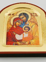 Icône Byzantine Sainte Famille Arrondie - 12 cm