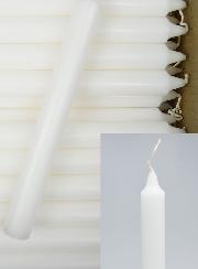 24 Bougies Cierges Teintées Masse Couleur Blanche
