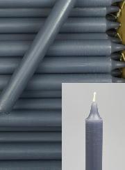 24 Bougies Cierges Teintées Masse Couleur Gris