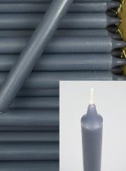 24 Bougies Cierges Teintées Masse Couleur Gris