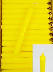 24 Bougies Cierges Teintées Masse Couleur Jaune