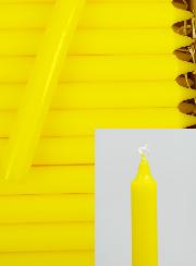 24 Bougies Cierges Teintées Masse Couleur Jaune