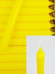 24 Bougies Cierges Teintées Masse Couleur Jaune