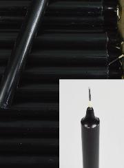 24 Bougies Cierges Teintées Masse Couleur Noir