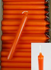 24 Bougies Cierges Teintées Masse Couleur Orange