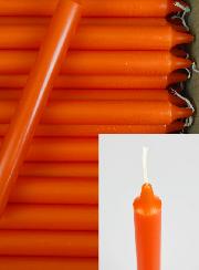 24 Bougies Cierges Teintées Masse Couleur Orange
