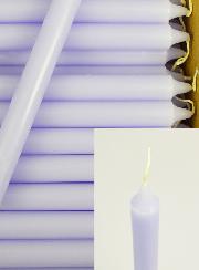 24 Bougies Cierges Teintées Masse Couleur Parme