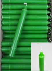 24 Bougies Cierges Teintées Masse Couleur Vert Pré