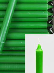24 Bougies Cierges Teintées Masse Couleur Vert Pré