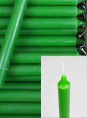 24 Bougies Cierges Teintées Masse Couleur Vert Pré